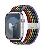Sneezy Apple Watch 42-44-45-49mm İle Uyumlu Metal Klips Solo Fiberlink Örgü Kordon