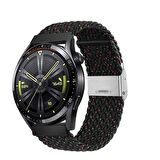 Samsung Galaxy Watch 46mm R800 Watch 3 45mm R840 22mm Uyumlu Metal Klips Solo Fiberlink Örgü Kordon