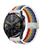 Sneezy Huawei Watch Ultimate - Watch Buds 22mm Uyumlu Metal Klips Solo Fiberlink Örgü Kordon