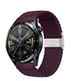 Sneezy Huawei Watch Ultimate - Watch Buds 22mm Uyumlu Metal Klips Solo Fiberlink Örgü Kordon
