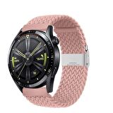Huawei Watch GT2 Elite-Sport-Classic 46mm-GT2 Pro 22mm Uyumlu Metal Klips Solo Fiberlink Örgü Kordon