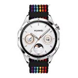 Sneezy Huawei Watch 4 46mm-Watch 4 Pro 22mm Uyumlu Metal Klips Solo Fiberlink Örgü Kordon