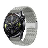 Sneezy Huawei Watch Gt4 46mm İle Uyumlu 22mm Metal Klips Solo Fiberlink Örgü Kordon