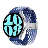 Sneezy Samsung Galaxy Watch 5 Pro R-920 İle Uyumlu 20mm Metal Klips Solo Fiberlink Örgü Kordon