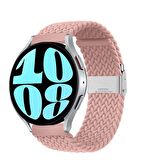Sneezy Samsung Galaxy Watch 5 Pro R-920 İle Uyumlu 20mm Metal Klips Solo Fiberlink Örgü Kordon