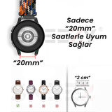 Sneezy Samsung Galaxy Watch 5 Pro R-920 İle Uyumlu 20mm Metal Klips Solo Fiberlink Örgü Kordon