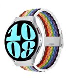 Sneezy Samsung Galaxy Watch 4 40-42-44-46mm Uyumlu 20mm Metal Klips Solo Fiberlink Örgü Kordon