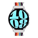 Sneezy Samsung Galaxy Watch 4 40-42-44-46mm Uyumlu 20mm Metal Klips Solo Fiberlink Örgü Kordon