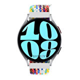 Sneezy Samsung Galaxy Watch 5 40-44mm İle Uyumlu 20mm Metal Klips Solo Fiberlink Örgü Kordon
