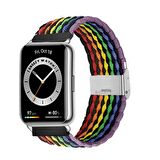 Sneezy Huawei Watch Fit 2 İle Uyumlu Metal Klips Solo Fiberlink Örgü Kordon