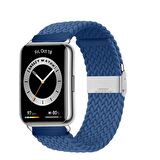 Sneezy Huawei Watch Fit 2 İle Uyumlu Metal Klips Solo Fiberlink Örgü Kordon