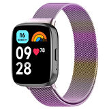 Sneezy Redmi Watch 3 Active İle Uyumlu Metal Hasır Kordon Woven Wire Metal Tasarım Kordon