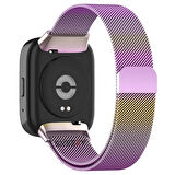 Sneezy Redmi Watch 3 Active İle Uyumlu Metal Hasır Kordon Woven Wire Metal Tasarım Kordon