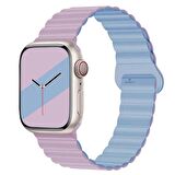 Apple Watch 38mm 40mm 41mm Seri 3 4 5 6 7 8 Se Uyumlu Harmony Duo Magnetik Silikon Kordon