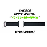 Apple Watch 49mm Seri 8 Ultra Uyumlu Harmony Duo Magnetik Silikon Kordon
