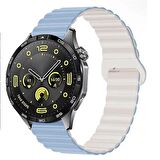 Huawei Watch GT Runner-Sport 46mm- GT2 E 22mm Uyumlu Harmony Duo Magnetik Silikon Kordon