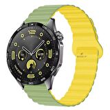 Sneezy Huawei Watch GT4 46mm İle Uyumlu 22mm Harmony Duo Magnetik Silikon Kordon