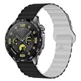 Sneezy Huawei Watch GT4 46mm İle Uyumlu 22mm Harmony Duo Magnetik Silikon Kordon