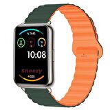 Huawei Watch Fit 2 İle Uyumlu Harmony Duo Magnetik Silikon Kordon