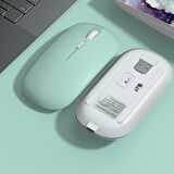 Apple İpad Şarj Edilebilir Sessiz Mouse Bluetooth + 2.4Hz Wifi Kablosuz Mouse Fare