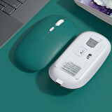 Samsung Tablet Şarj Edilebilir Sessiz Mouse Bluetooth + 2.4Hz Wifi Kablosuz Mouse Fare