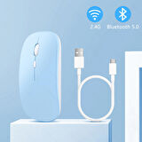 Xiaomi Tablet Şarj Edilebilir Sessiz Mouse Bluetooth + 2.4Hz Wifi Kablosuz Mouse Fare