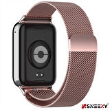 Sneezy Xiaomi Mi Band 8 Pro Uyumlu Woven Wire Tasarım Metal Hasır Kordon