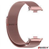 Sneezy Xiaomi Mi Band 8 Pro Uyumlu Woven Wire Tasarım Metal Hasır Kordon