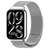 Sneezy Xiaomi Mi Band 8 Pro Uyumlu Woven Wire Tasarım Metal Hasır Kordon