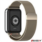 Sneezy Xiaomi Mi Band 8 Pro Uyumlu Woven Wire Tasarım Metal Hasır Kordon