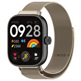 Sneezy Xiaomi Redmi Watch 4 Uyumlu Woven Wire Tasarım Metal Hasır Kordon