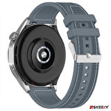 Sneezy Huawei Watch Gt4 46mm İle Uyumlu 22mm Dikiş Desenli Dokuma Silikon Kordon