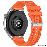 Sneezy Huawei Watch Gt4 46mm İle Uyumlu 22mm Dikiş Desenli Dokuma Silikon Kordon
