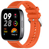 Sneezy Xiaomi Redmi Watch 3 Active İle Uyumlu Dikiş Desenli Dokuma Silikon Kordon