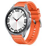 Samsung Gear S3 Frontier R760 - S3 Classic R770 22mm Uyumlu Dikiş Desenli Dokuma Silikon Kordon