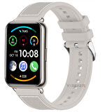 Sneezy Huawei Watch Fit 2 İle Uyumlu Dikiş Desenli Dokuma Silikon Kordon