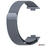 Huawei Watch Fit 3 Uyumlu Paslanmaz Hasır Örgü Metal Milano Kordon Strap