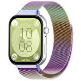 Huawei Watch Fit 3 Uyumlu Paslanmaz Hasır Örgü Metal Milano Kordon Strap