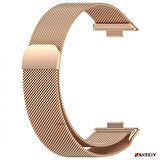 Huawei Watch Fit 3 Uyumlu Paslanmaz Hasır Örgü Metal Milano Kordon Strap