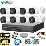 8 Kameralı 1TB Harddiskli 30m Gece Görüşlü Full HD Güvenlik Kamera Seti