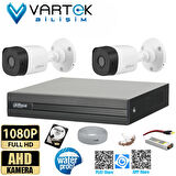 2 Kameralı 500GB Harddiskli 30m Gece Görüşlü Full HD Güvenlik Kamera Seti