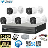 5 Kameralı 500 GB Harddiskli 30m Gece Görüşlü Full HD Güvenlik Kamera Seti