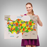 Harita Sepeti Türkiye Haritası Kanvas Tablo Sınır Komşulu Eğitici Dekoratif Tablo 3083