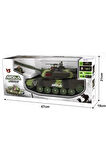 Kumandalı Büyük Boy Şarjlı Tank – 32 cm, Sesli, Işıklı ve 360° Dönüşlü RC Oyuncak