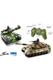 Kumandalı Büyük Boy Şarjlı Tank – 32 cm, Sesli, Işıklı ve 360° Dönüşlü RC Oyuncak