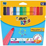 BİC VİSA JUMBO KEÇELİ BOYA KALEMİ 12 RENK
