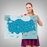 Harita Sepeti Türkiye Haritası Kanvas Tablo Sınır Komşulu Eğitici Dekoratif Tablo 3087