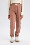 DeFacto Kız Çocuk Standart Fit Beli Paçası Lastikli Basic Düz Jogger Eşofman Altı D3206A824WNBN569