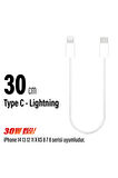 Kısa 30cm iPhone Şarj Kablosu TYPE C Lightning HIZLI iPhone 14 13 12 11 Uyumlu