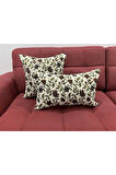 Çiçek Desenli Yastık Kılıfı Çift Taraflı Goblen Kumaş Kapalı Fermuarlı Kırlent